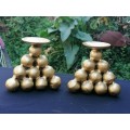 Gold Ball Shaped Candle Holders