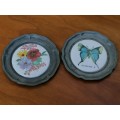 2 Small miniature German decorative wall plates