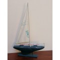 Blue ornamental Sailing boat