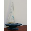 Blue ornamental Sailing boat
