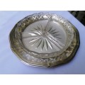 Vintage Glass snack plate on Epns plate