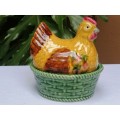 Small Ornamental Hen shaped egg basket
