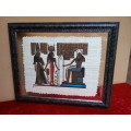 Lovely black framed Egyptian painting on Papyrus