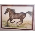 Painting of a horse by L Knight