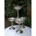 4 Beautiful silver plate Spanish champagne Goblets