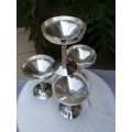 4 Beautiful silver plate Spanish champagne Goblets