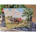 Beautiful Horse and cart tapestry 1956