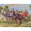 Beautiful Horse and cart tapestry 1956