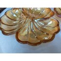 2 Lovely Carnival Glass Snack dishes