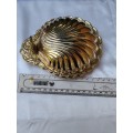 Lovely Metal and glass Oyster shaped Butter ball  dish