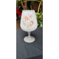 Frosted glass floral goblet