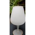 Frosted glass floral goblet