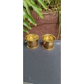 2 Solid Brass trench art Incencse Burners