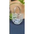 Lovely Ice bucket with hammered metal handle