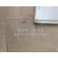 Original vintage SAR railway window glass panels with logo as per photos