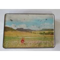 D`Orsay confectionery biscuits tin with Cosmos flowers in the Eastern Free State as per photos