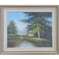 Original framed oil painting by S. Reinhold as per photos