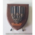 Wooden shield - Plaque 1983 as per photo.