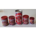 5 Royal Baking Powder tins as per photos