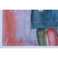 Original framed watercolor  painting by IRIS AMPENBERGER as per photos
