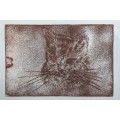 Original unframed etch of an Cat, not signed by the artist, as per photos