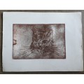 Original unframed etch of an Cat, not signed by the artist, as per photos