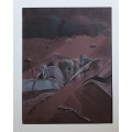 Original unframed desert landscape by Gerrit van Schouwenburg as per photos
