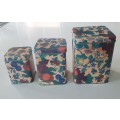 3 Flower and fruit tins - one lot - as per photos