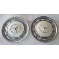 2x Vintage MERCEDES wheel hubcaps as per photo