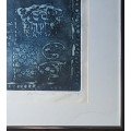 Framed colour etch by DE JAGER as per photo