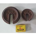 Vintage cast iron  scale weights as per photo