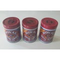 3 ROYAL BAKING POWDER tins as per photos