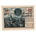 1920 Austria Stadt Peuerbach 20 Heller, Stamped and signed by Mayor Joseph on the reverse