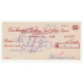 1961 Standard Bank of South Africa £/R14-70 Cheque, Nice £ to Rand transitional piece
