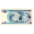 1983 Zimbabwe, Harare, Signature 2 - K. Moyana, Type B watermark Pick#1b 2 Dollars