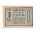 Error 1920 Austria Pennewang O.Ö. Gemeinde 10 Heller - Off centre cut