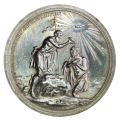 1875 German Baptism Medallion with Box and certificate