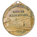 1936 Johannesburg Empire Exhibition: Building / Ox Wagon Bronze medallion