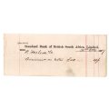 The Standard Bank of British South Africa 1877 cheque