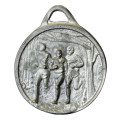 Un-issued white metal cross-country running medallion