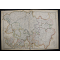 1859 North West Germany Map by Edward Weller- Has a tear in the bottom and top middle