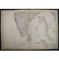 1859 India 2 Map Pair by J. and C. Walker- Both have slight tears in the middle
