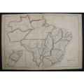 1859 Brazil Map by J. W. Lowry- Has slight tears on the edges