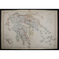 1859 Greece And The Ionian Islands by W. Hughes- Has a slight tear in the bottom middle
