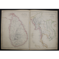1859 Burmah, Siam And Anam Map by Edward Weller-Has a slight tear in the bottom middle
