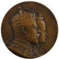 1902 King Edward VII and Queen Alexandra Bronze Coronation Medal [Hotel Victorian version] 62mm by E