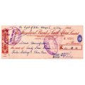 1958 The Standard Bank of South Africa Cheque, Strand Cape, 23 Pounds 13 Shillings with Chairman, se