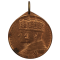 1935 South Africa Silver Jubilee King George V and Queen Mary Bronze Medallion with Lug