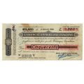 1945 Italy 500 Lire Cheque, Commerical Bank of Italy