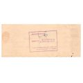 1953 The Standard Bank of South Africa Cheque `Light of Islam` Stamp, Strand Cape, 2 Pounds 15 Shill